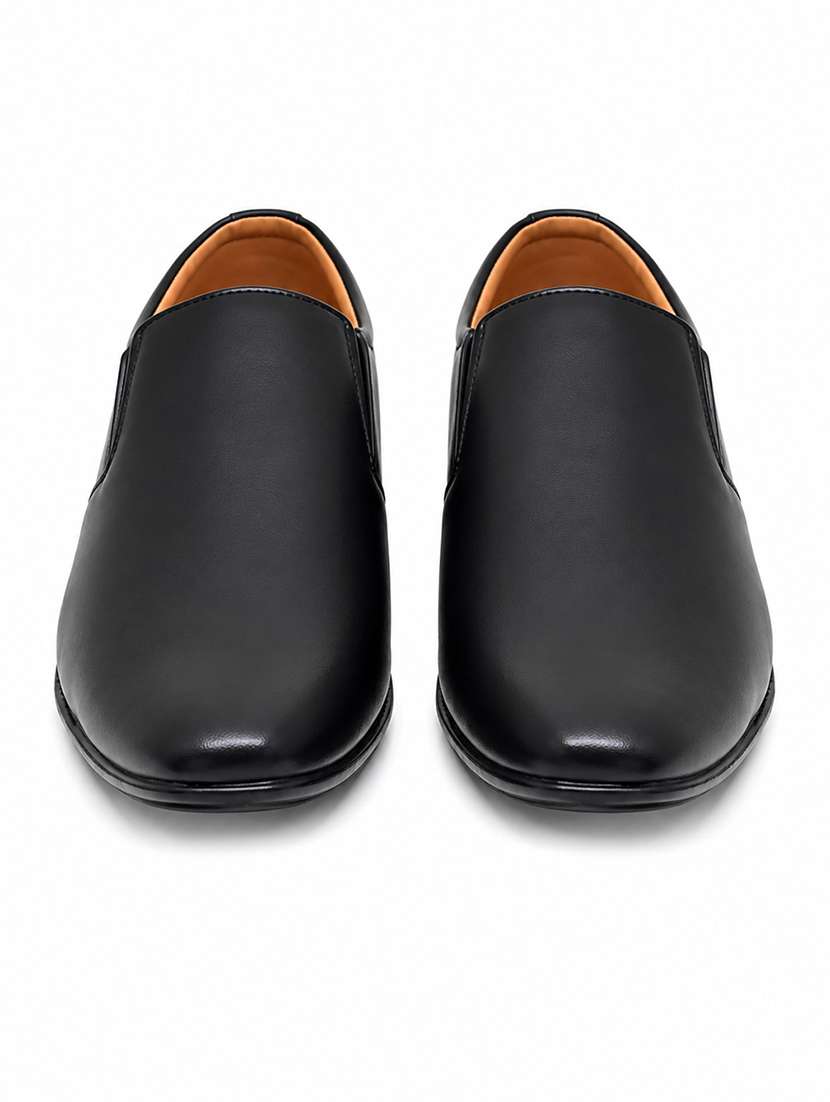 men solid slip on formal shoes - 22564781 -  Standard Image - 3