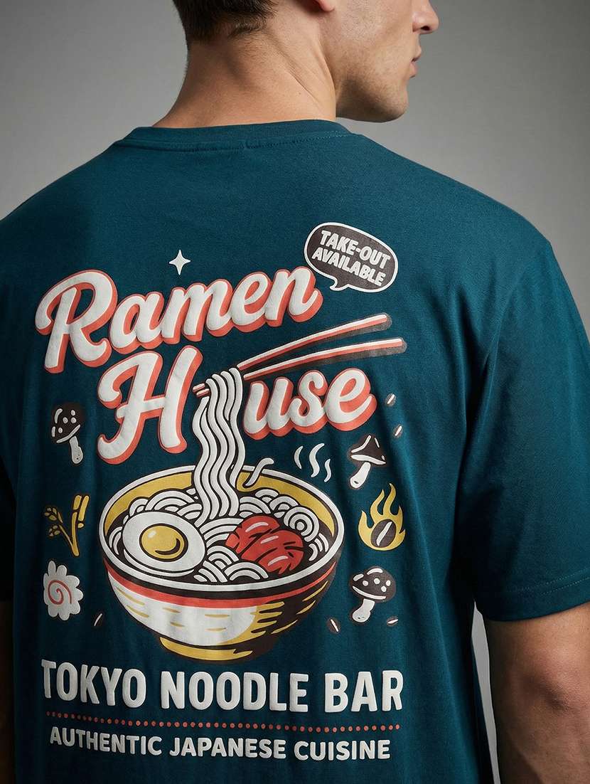 men printed round neck regular fit t-shirt - 22564795 -  Standard Image - 5