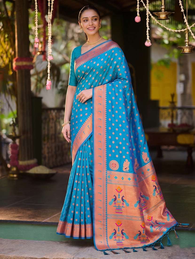 women self design paithani saree with blouse