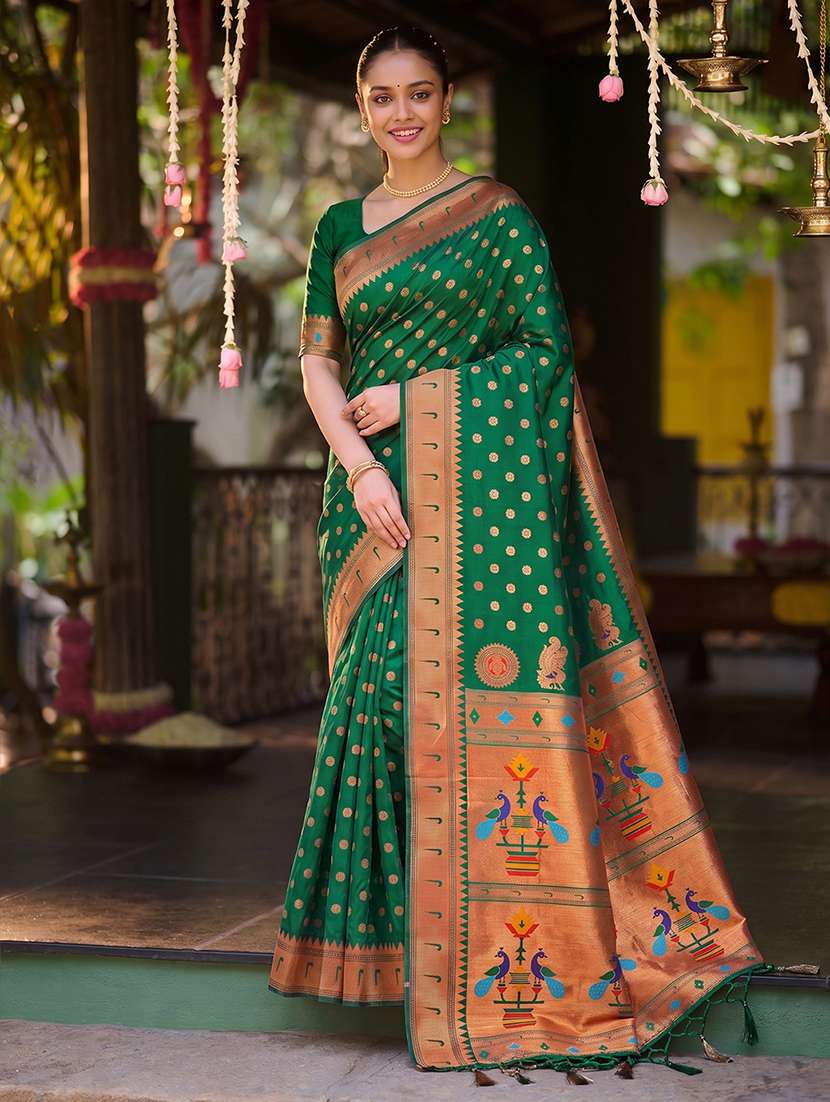 women self design paithani saree with blouse