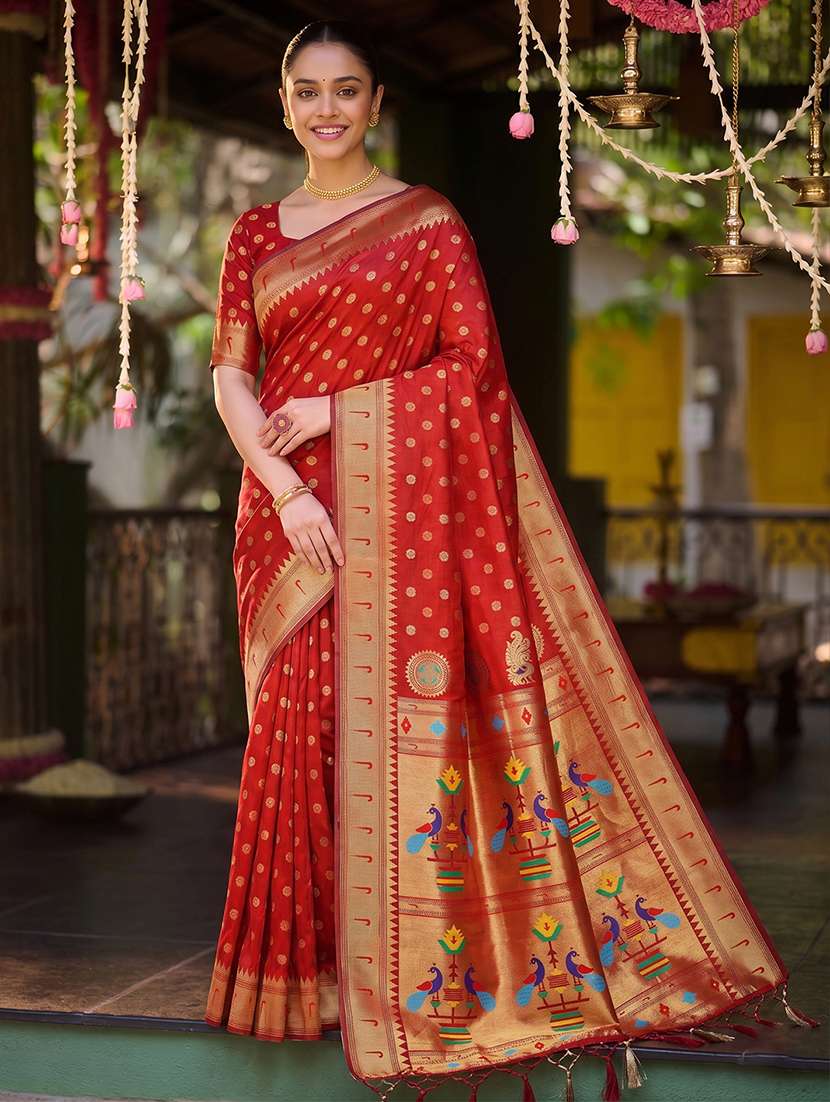 women self design paithani saree with blouse