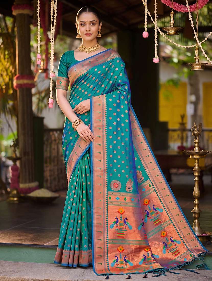 women self design paithani saree with blouse
