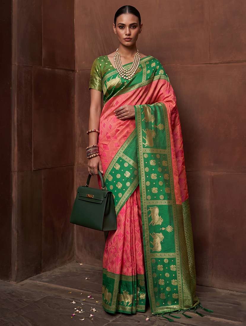 women self design kanjivaram saree with blouse