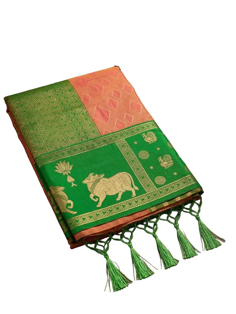 women self design kanjivaram saree with blouse - 22565007 -  Standard Image - 3