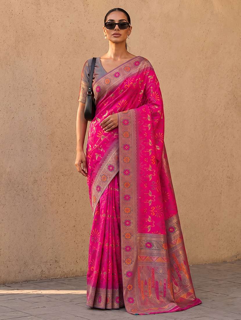 women self design banarasi saree with blouse
