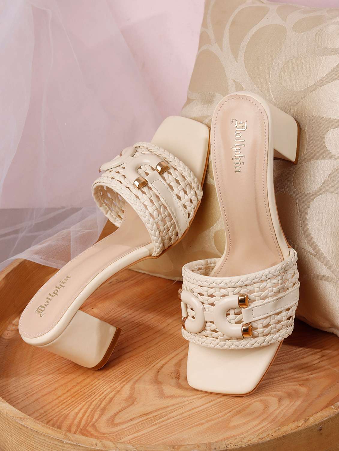 women textured slip on sandal