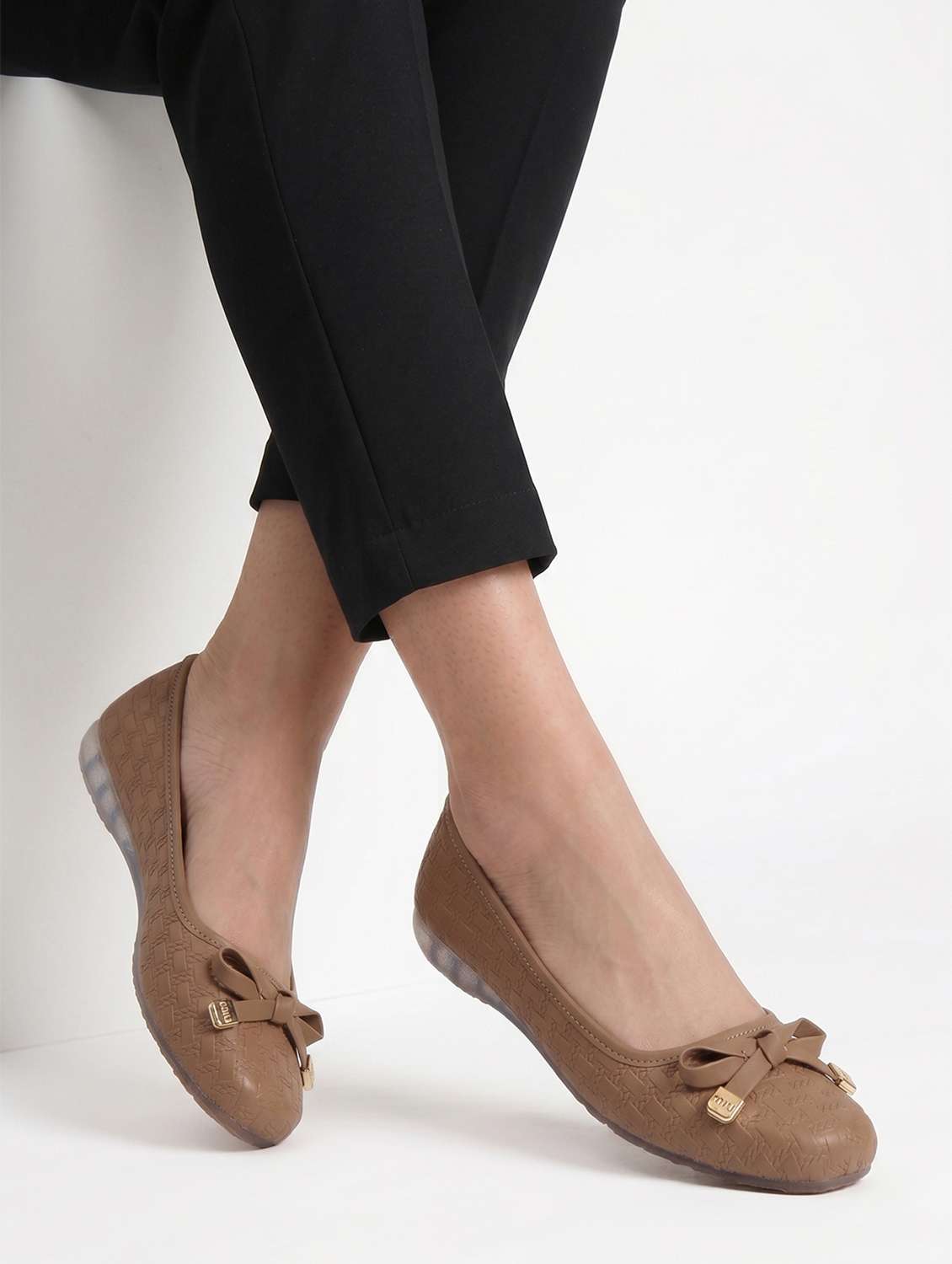 women textured slip on ballerina - 22565251 -  Standard Image - 5