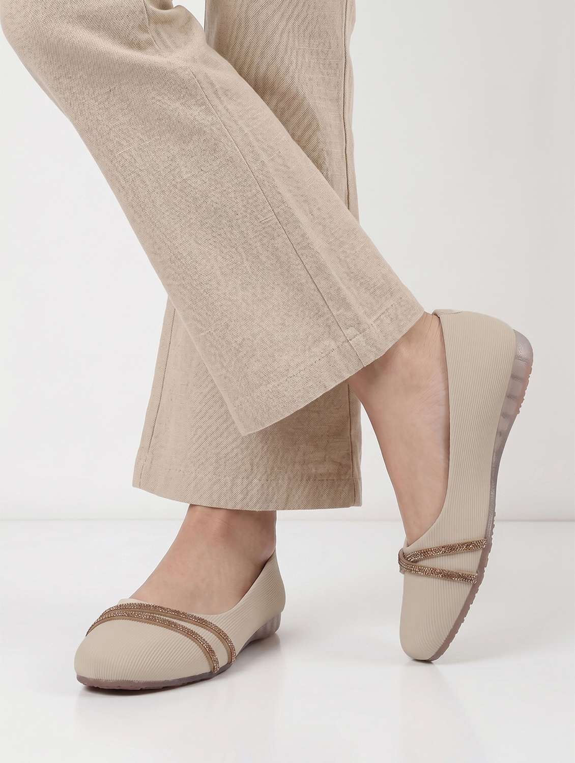 women embellished slip  on ballerina - 22565252 -  Standard Image - 5