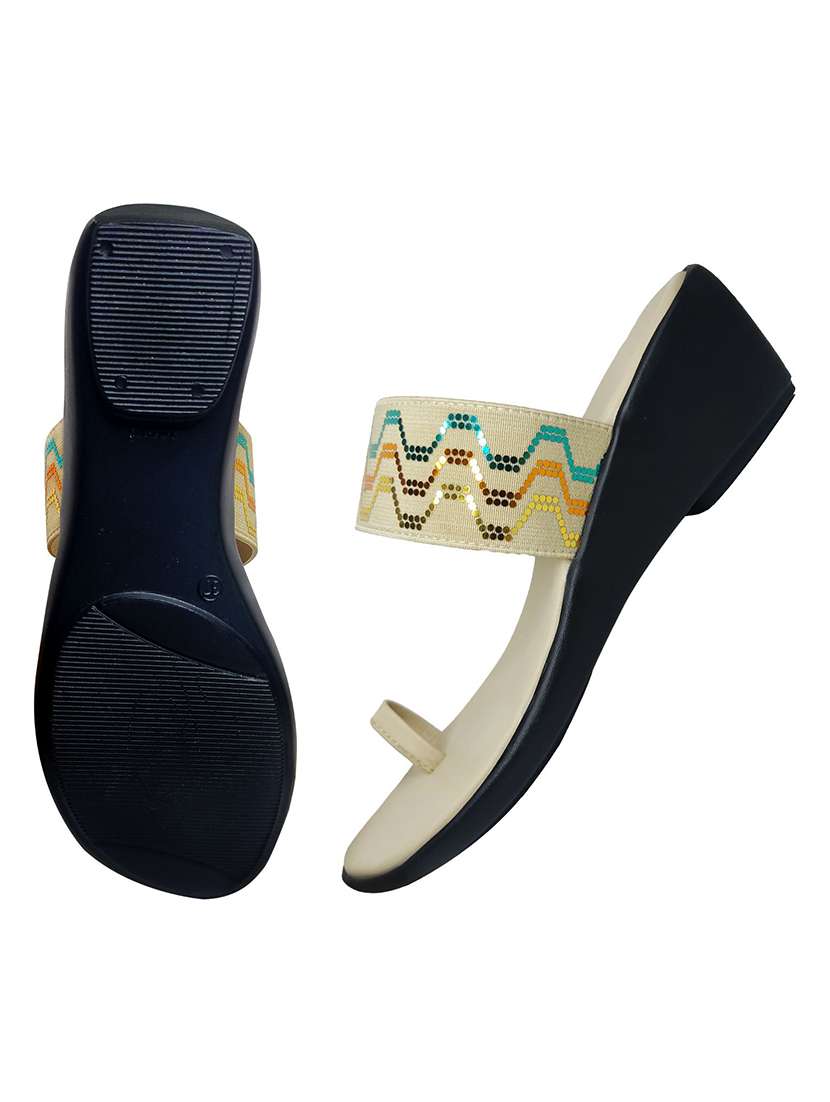 women embellished one toe wedges - 22565260 -  Standard Image - 3