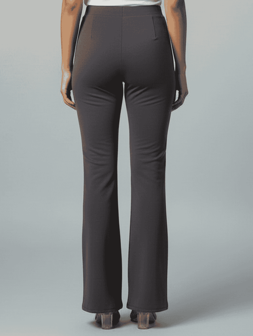 women solid high rise bootcut trouser - 22565274 -  Standard Image - 3