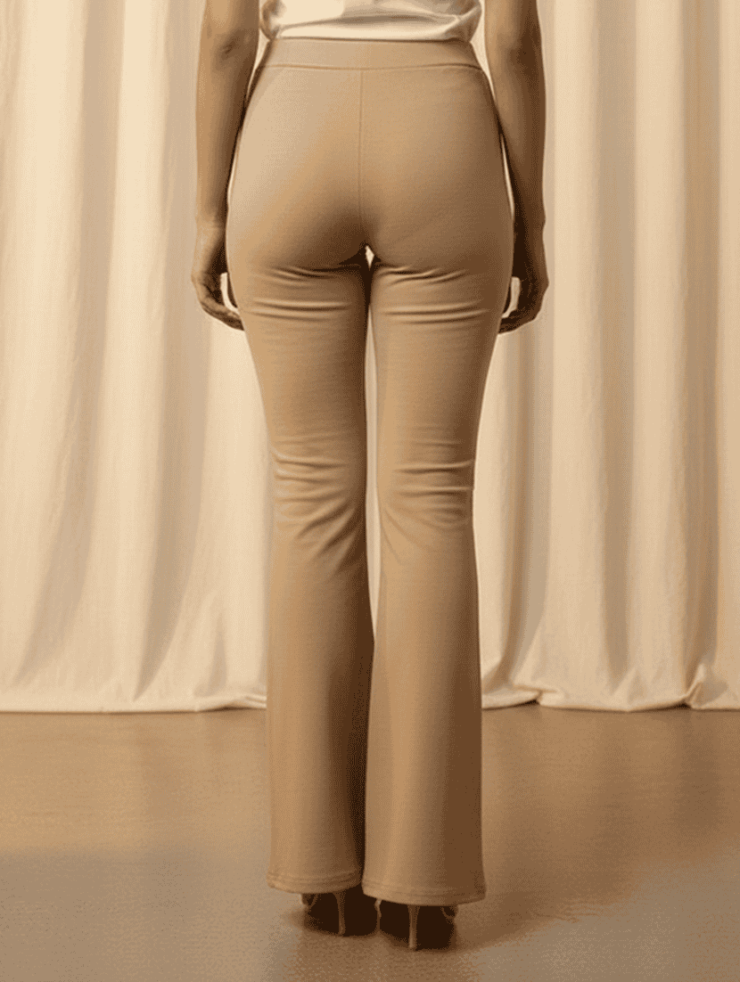 women solid high rise bootcut trouser - 22565275 -  Standard Image - 3