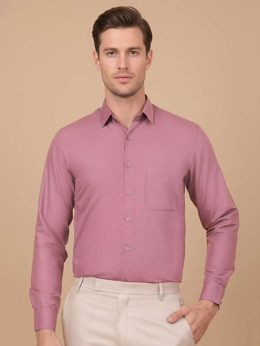 men solid long sleeves formal shirt