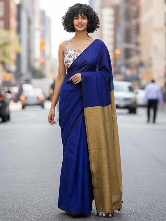 women solid handloom saree