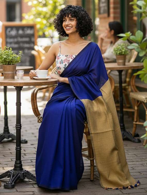 women solid handloom saree - 22565347 -  Standard Image - 3