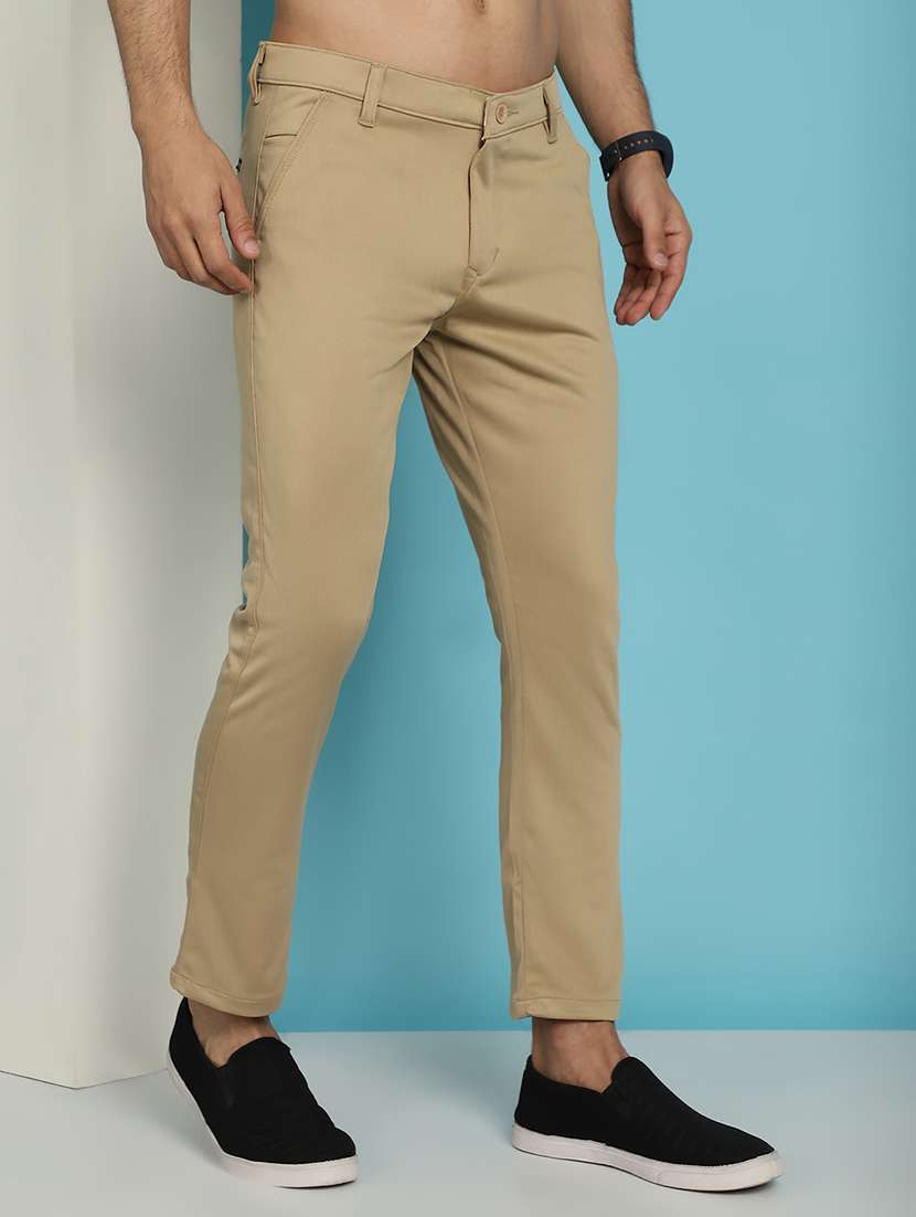 men solid mid rise slim fit chinos - 22565377 -  Standard Image - 3