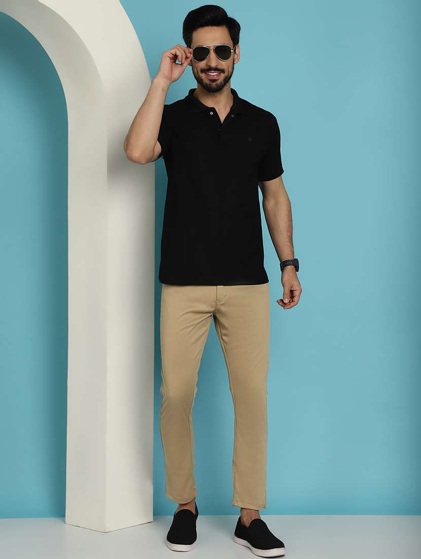 men solid mid rise slim fit chinos - 22565377 -  Standard Image - 5