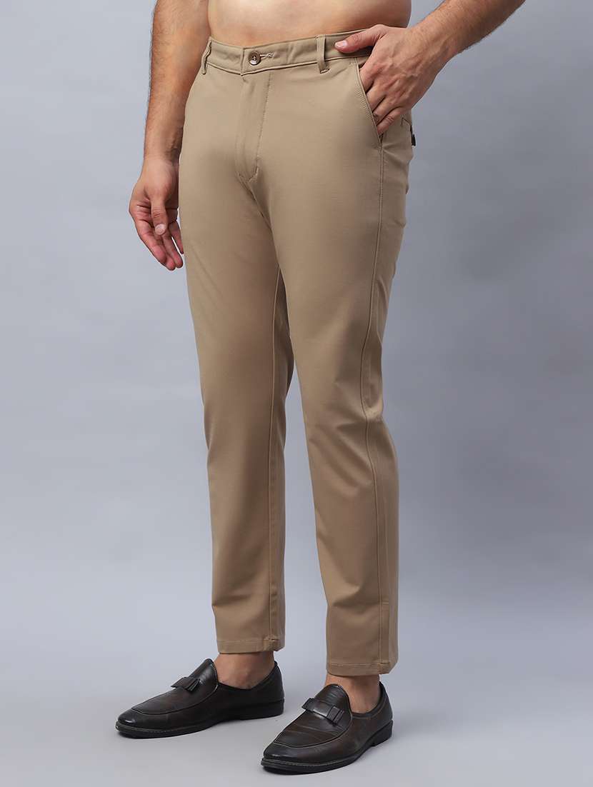 men solid mid rise slim fit chinos - 22565385 -  Standard Image - 3