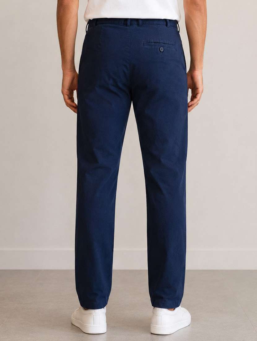men solid mid rise slim fit chinos - 22565389 -  Standard Image - 3