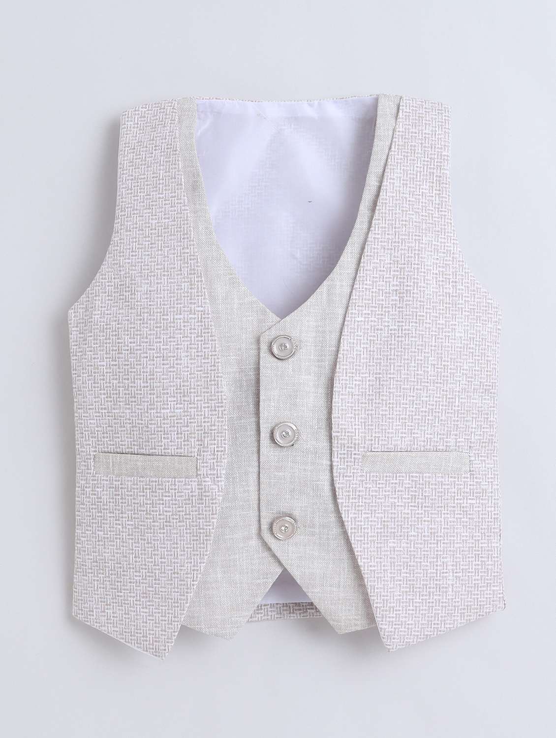 Beige Cotton Blend Suit Sets Twin & Dungaree - 22565411 -  Standard Image - 3