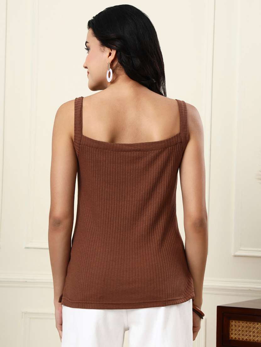 Women Solid Shoulder Strap Camisole - 22565481 -  Standard Image - 5