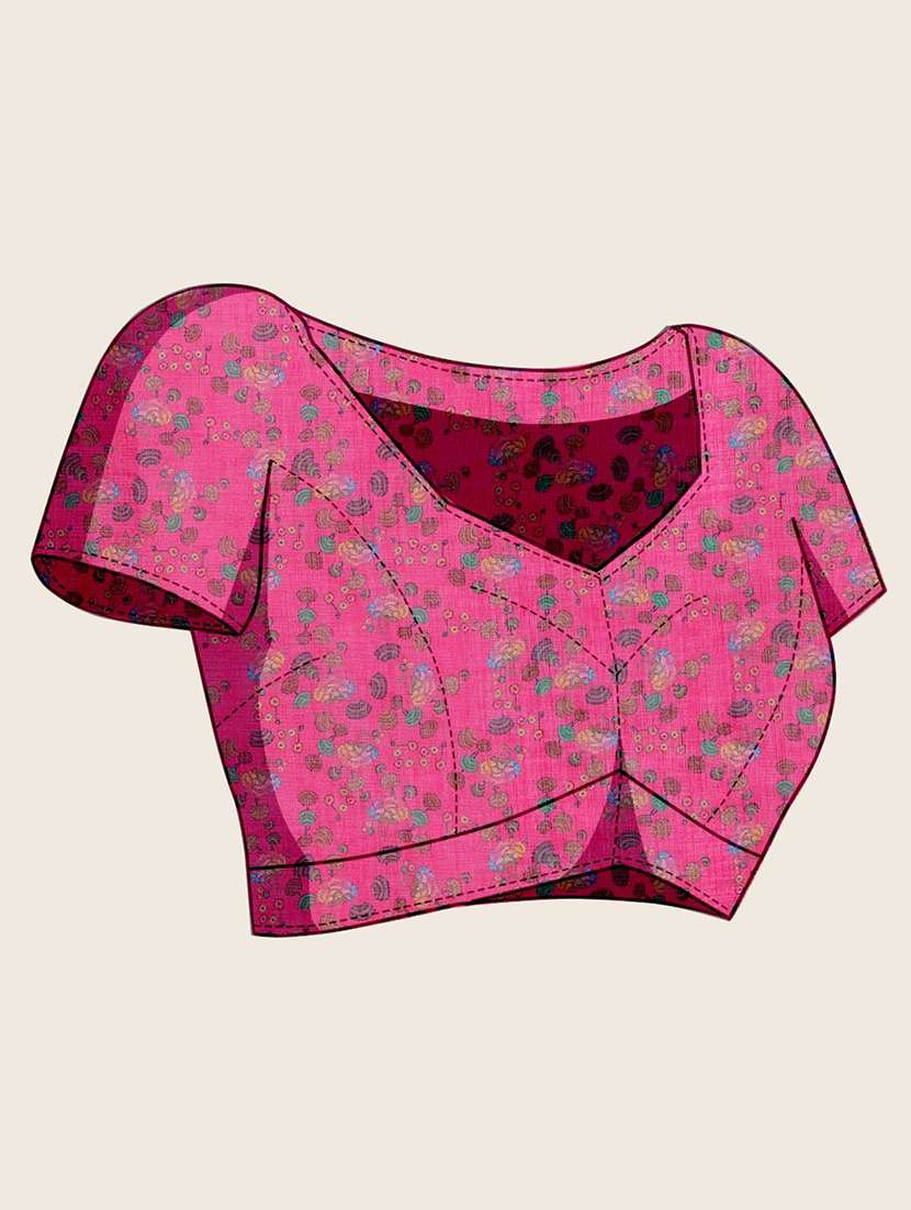 women printed casual wear saree with blouse - 22565633 -  Standard Image - 5