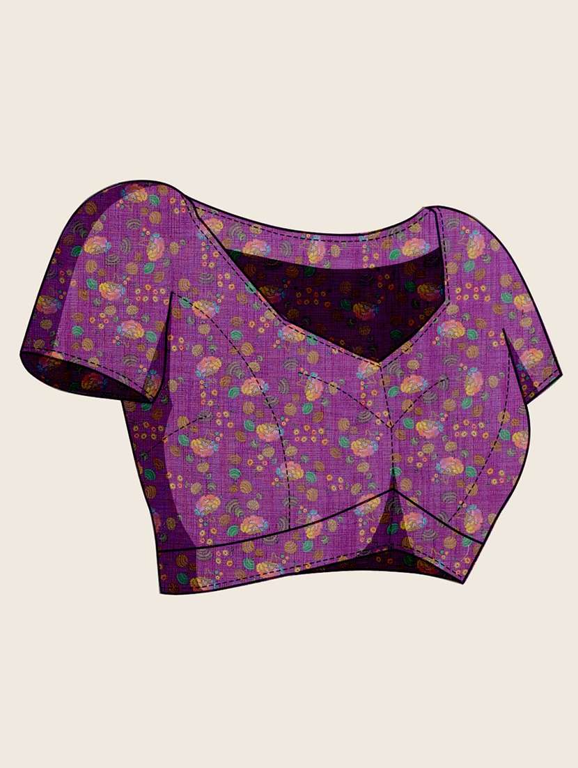 women printed casual wear saree with blouse - 22565634 -  Standard Image - 5