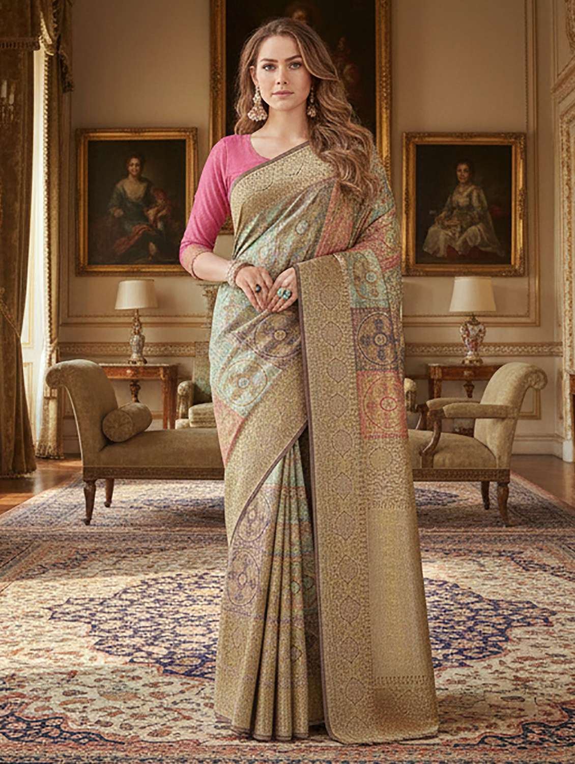 women self design banarasi saree