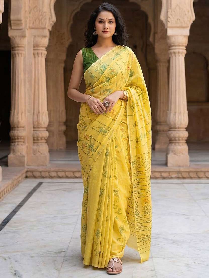 women printed casual wear saree