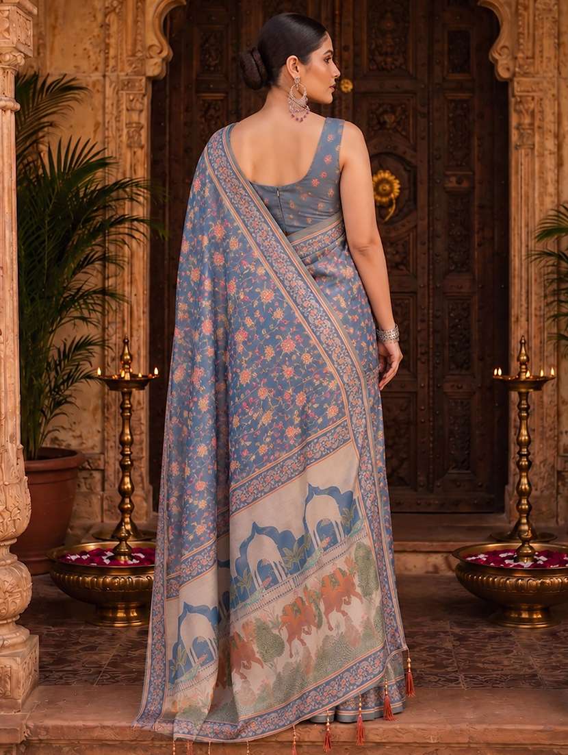Women Printed Casual Wear Saree - 22565727 -  Standard Image - 3