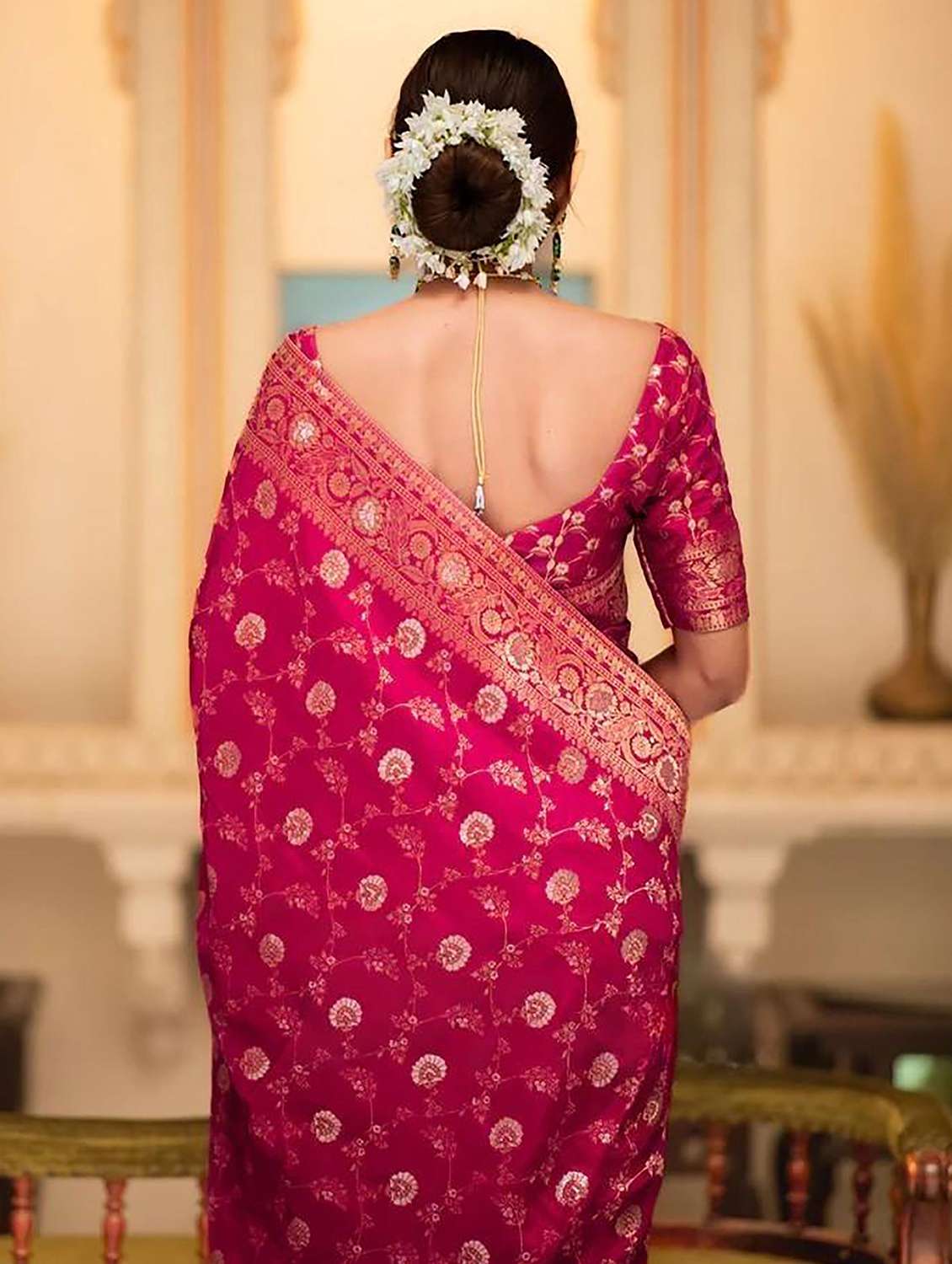 women self design banarasi saree with blouse - 22565996 -  Standard Image - 3