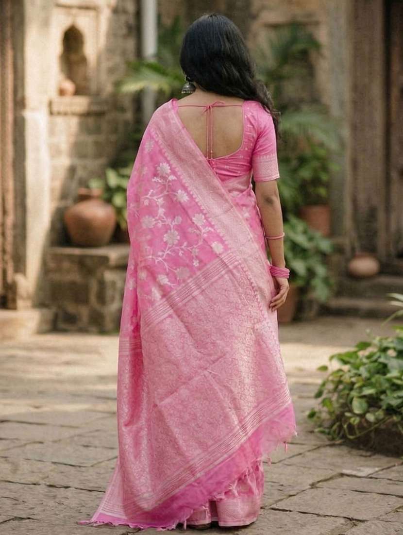 women self design banarasi saree with blouse - 22566044 -  Standard Image - 3