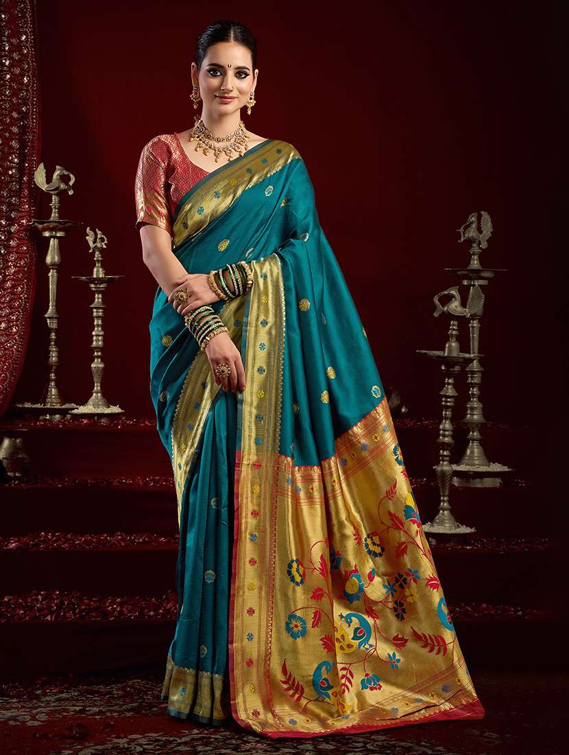 women self design paithani saree with blouse