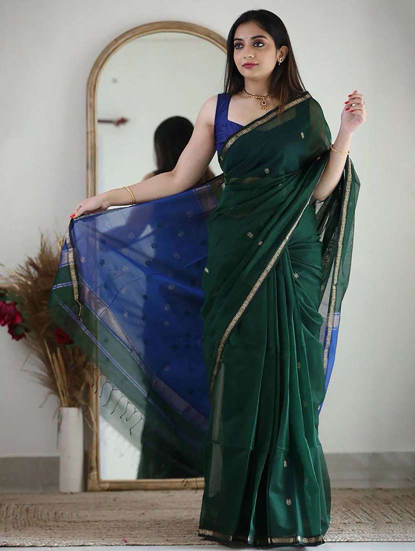 women self design southern silk saree with blouse