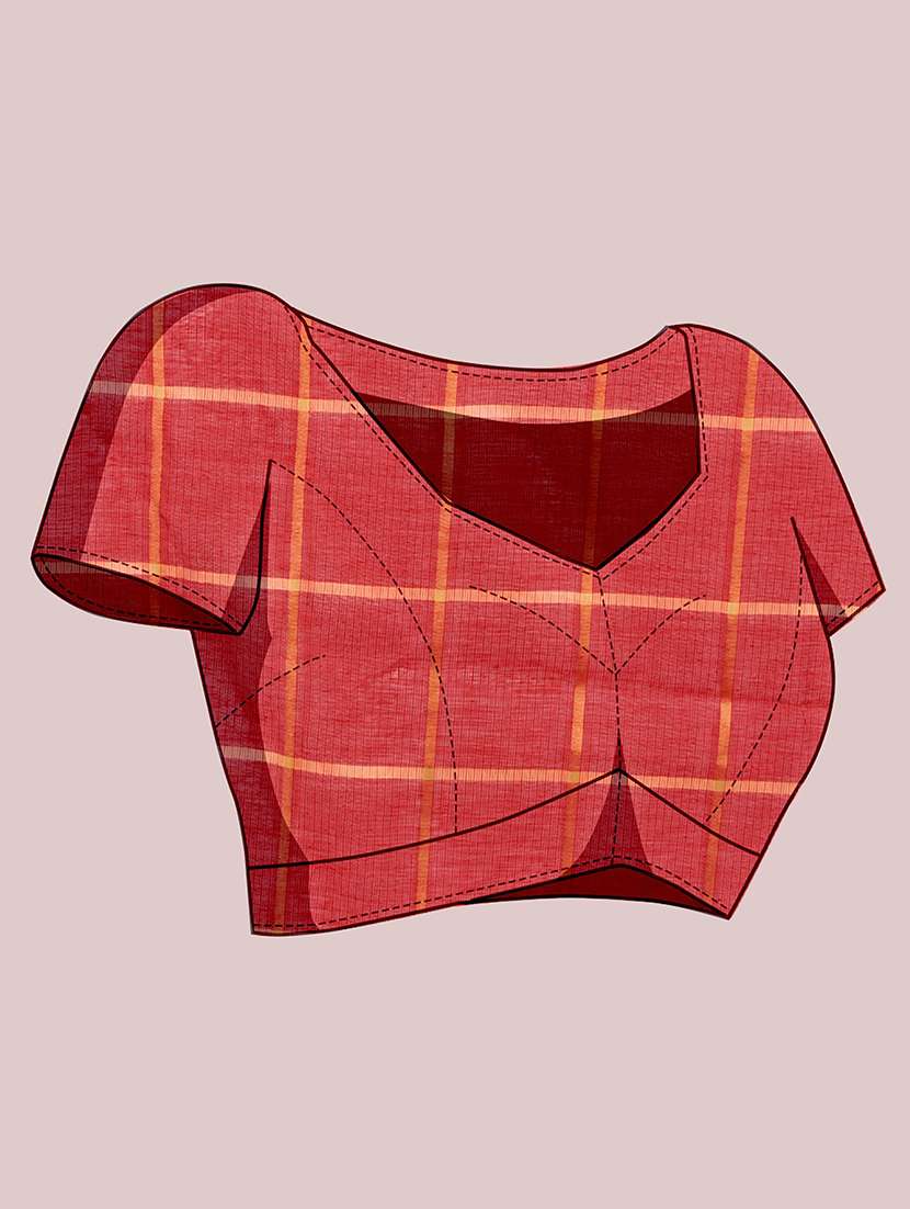 women checkered bordered saree - 22566347 -  Standard Image - 5