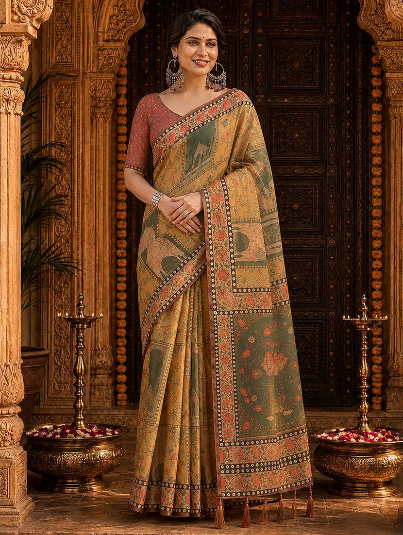 women printed casual wear saree