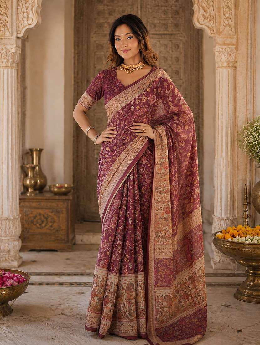 women printed casual wear saree