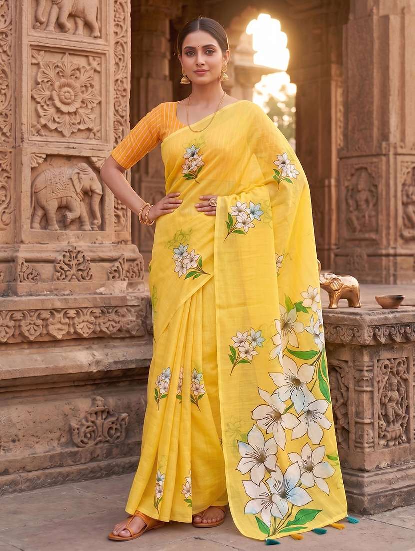 women printed casual wear saree