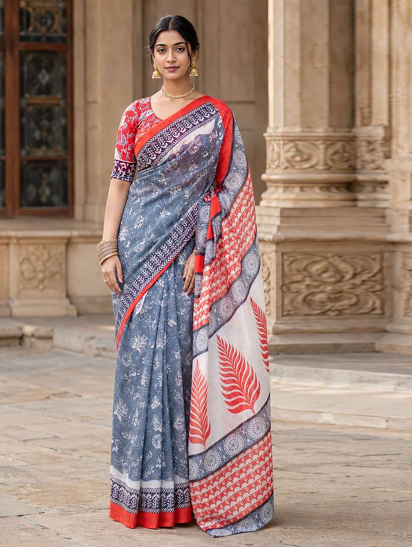 women printed casual wear saree - 22566479 -  Standard Image - 3