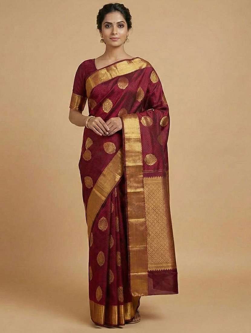 women self design banarasi saree with blouse