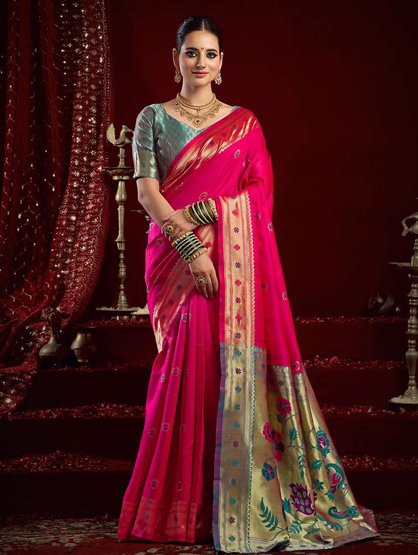 women self design paithani saree with blouse