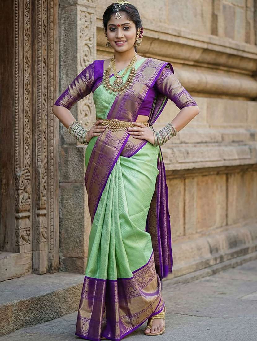 women self design kanjivaram saree