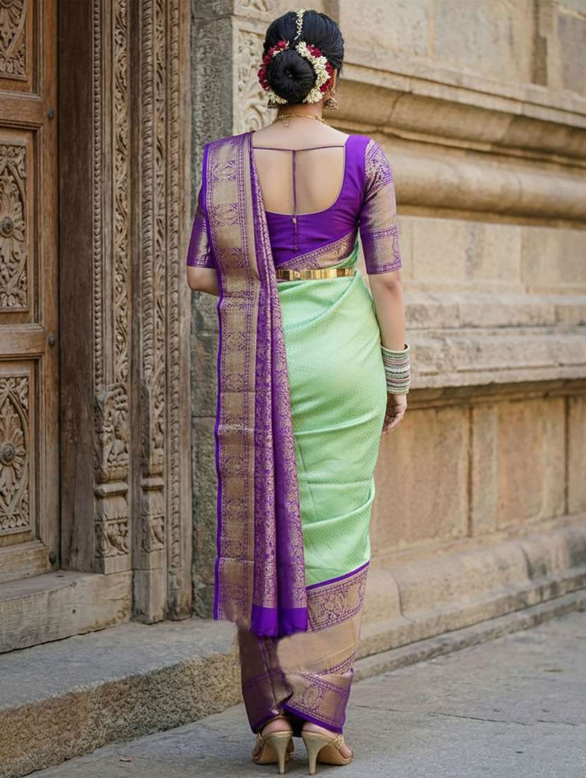 women self design kanjivaram saree - 22566505 -  Standard Image - 3
