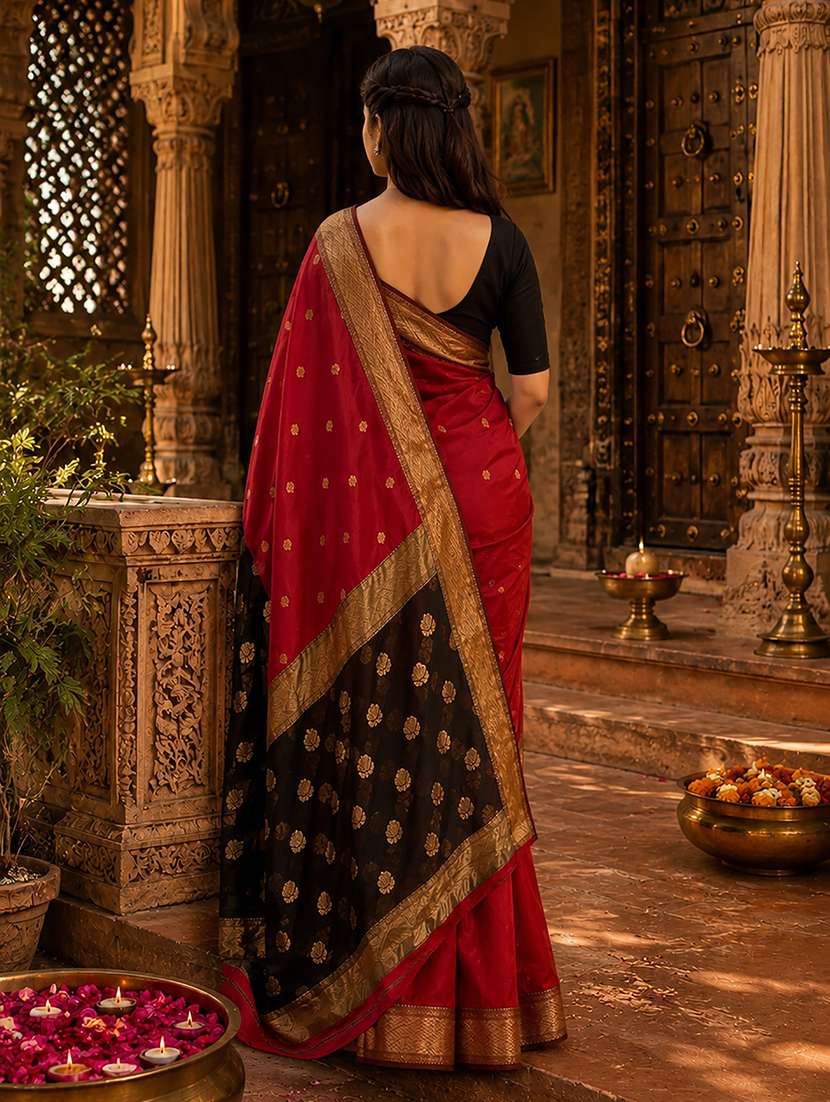 women self design bordered saree with blouse - 22566562 -  Standard Image - 3