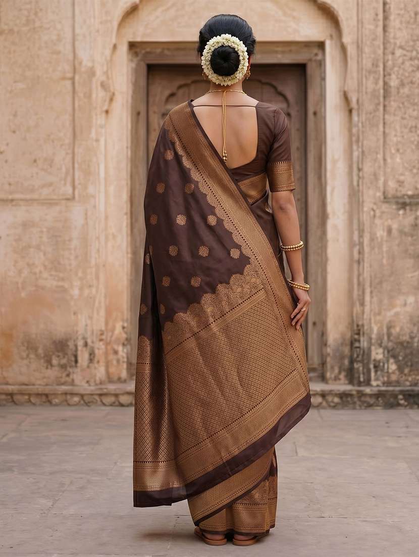 women self design banarasi saree with blouse - 22566606 -  Standard Image - 3