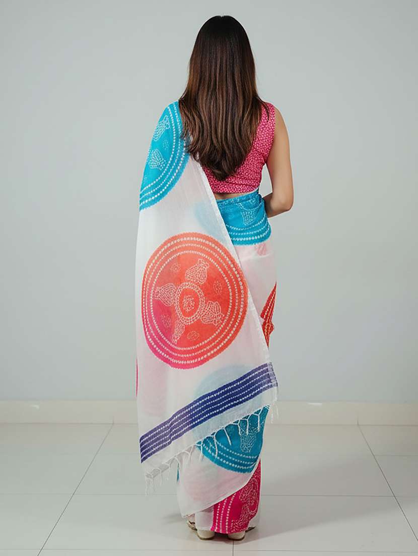Women Printed Casual Wear Saree - 22566678 -  Standard Image - 3