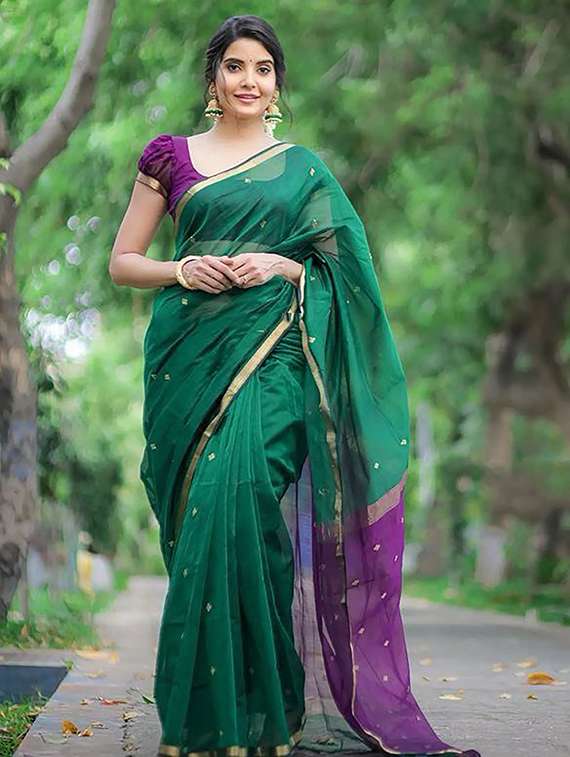 women self design southern silk saree with blouse