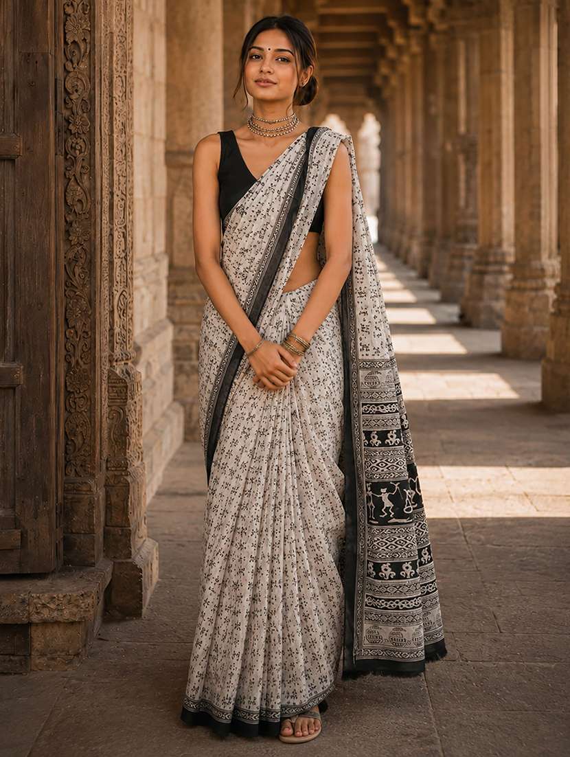 women printed casual wear saree