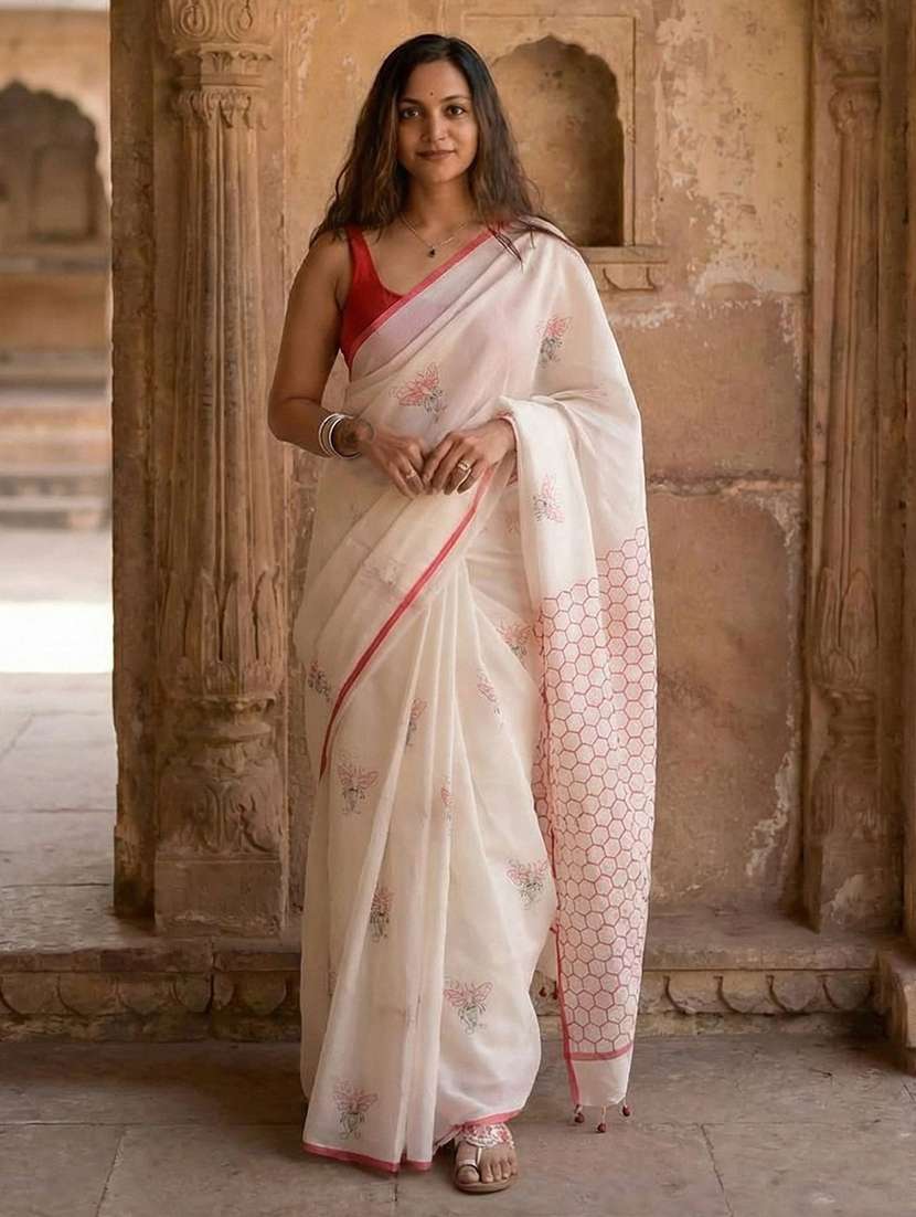 women printed casual wear saree