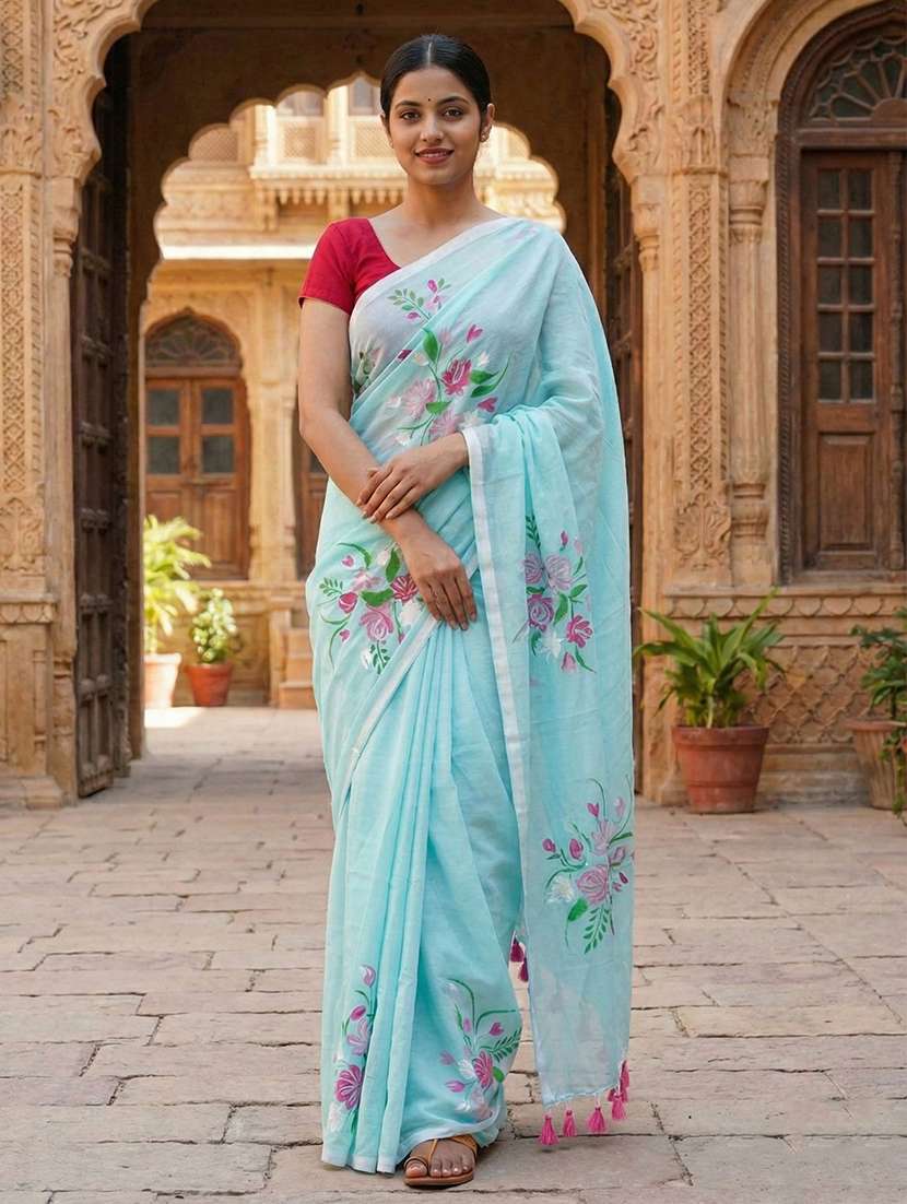 women printed casual wear saree