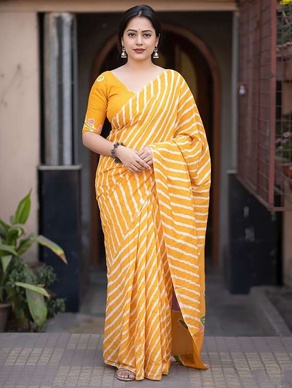 women printed casual wear saree